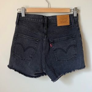 Levi’s black rib cage denim shorts